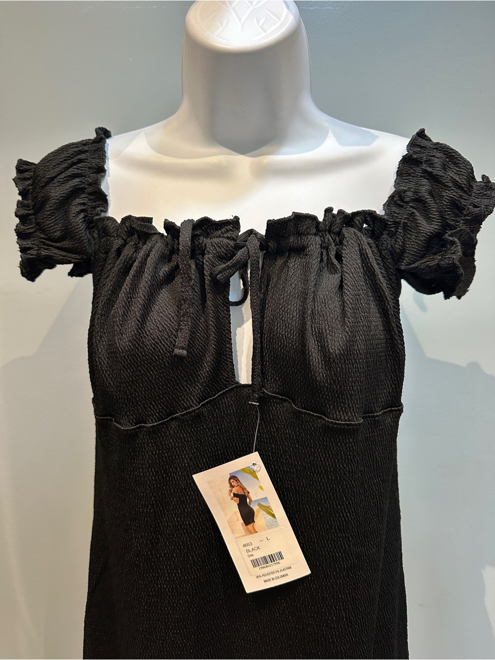 Mapale Black Off-Shoulder Dress Large New with Tags - Picture 3 of 13